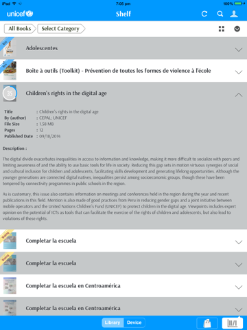 UNICEF LAC eBooks iPad screenshot 4 - Book app