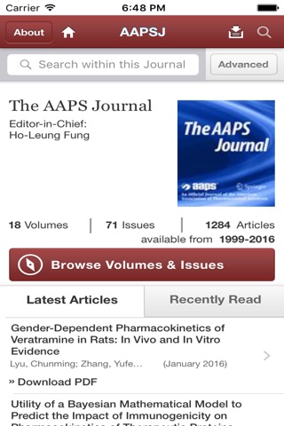 AAPS Journals screenshot 3