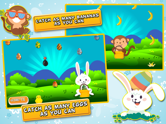 Egg Catcher lite-Play & Earn Score in this Free fun challenge basket game for kids iPad screenshot