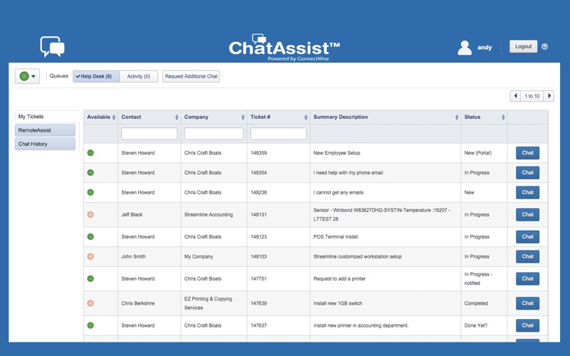 Screenshot #3 pour ChatAssist Operator