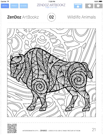 Zendoz ArtBookz - 02 - Wildlife Animals - HD - Coloring Book screenshot 3