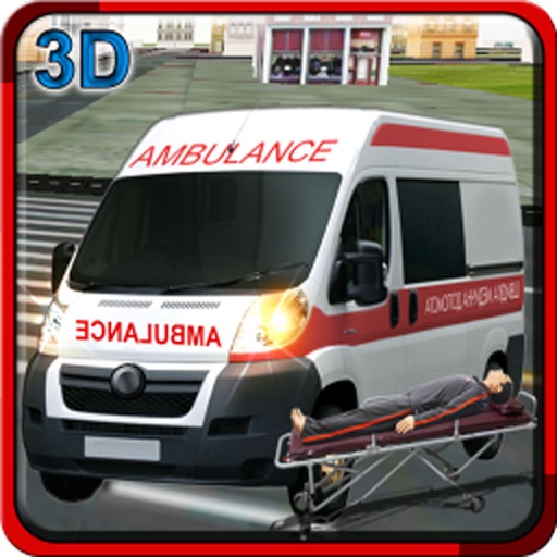 Rescue Ambulance Driver 3d simulator - On duty Paramedic Emergency Parking, City Driving Reckless Racing Adventure Icon