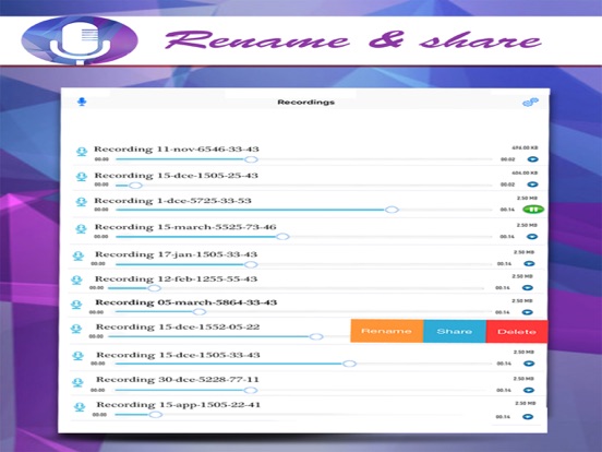 Screenshot #6 pour Enregistreur vocal Plus - Enregistrement vocal Audio mémos Rapidement & Partager