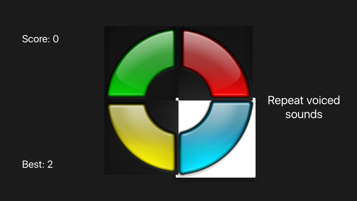 Screenshot #1 pour Entraînement (Simon says memory color music game)