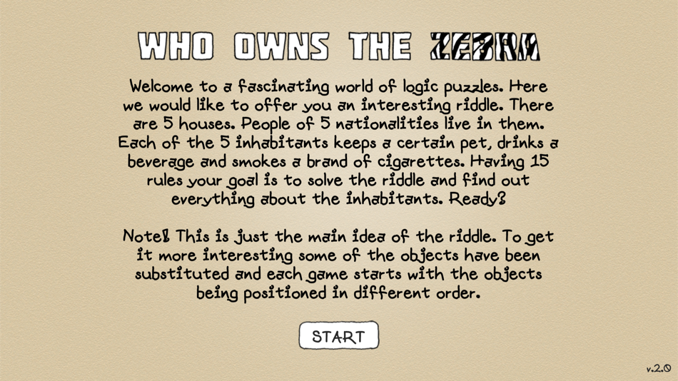 #2. Zebra Puzzle (iOS) Podle: Anatoliy Voropay