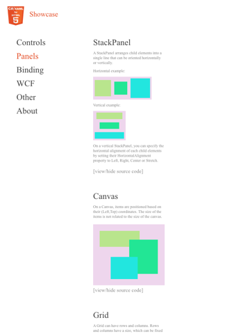 C#/XAML for HTML5 Showcase