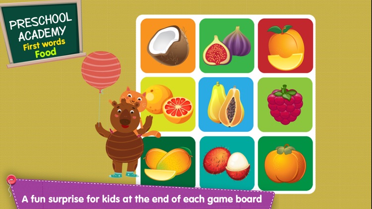 First Words Food - English : Preschool Academy educational game lesson for young children screenshot-3