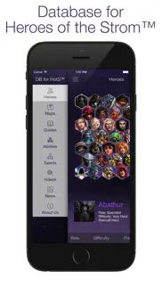 database for heroes of the storm™ (builds, guides, abilities, talents, videos, maps, tips) iphone screenshot 1