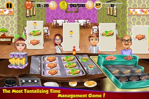 Food Court Bistro Fever Restaurant - Chef Cooking Sausages & Sandwich Scramble Games screenshot 2