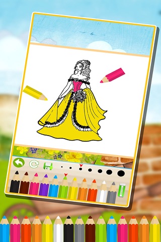 Princess Coloring Book - Printable Coloring Pages with Finger Painting screenshot 2