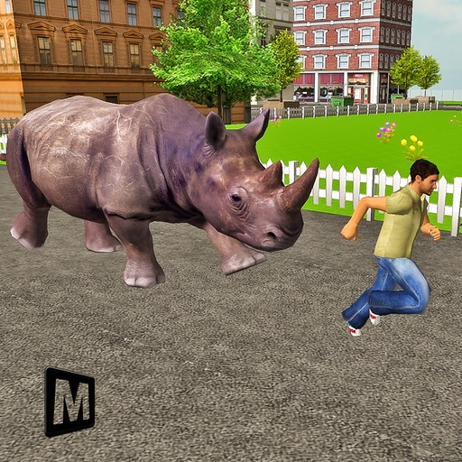 Angry Rhino Revenge Simulator : Crazy City icon