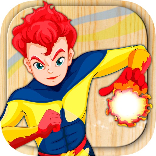 Superheroes coloring book. Paint heroes and heroines who save the world icon