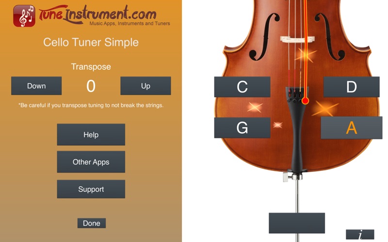 cello tuner simple iphone screenshot 2