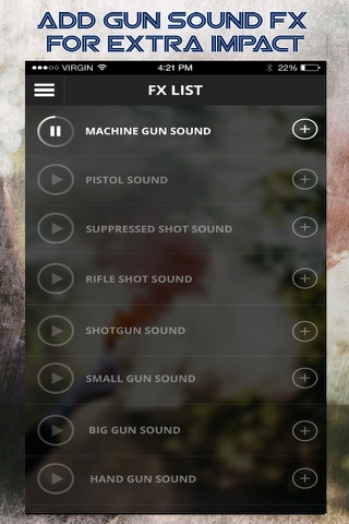 Gun FX - Add Machine Gun Effect and Muzzle FX for Youtube Action Movie Film screenshot 3