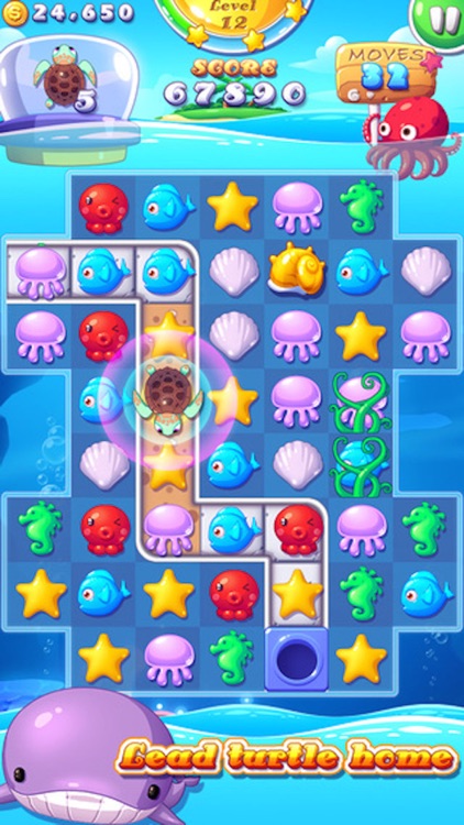 Ocean World - 3 match Mermaid rescue puzzle game screenshot-4