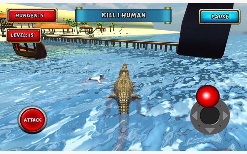 Crocodile Sim Beach Hunt screenshot 3