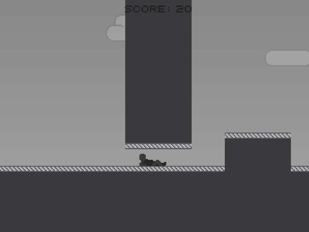Pixel Alien Escape Shadow Runner:Black nd White