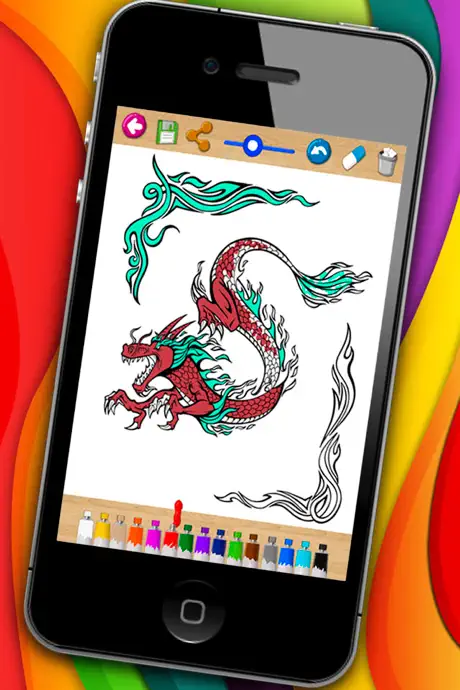 Dragons coloring book & paint fantastic animals