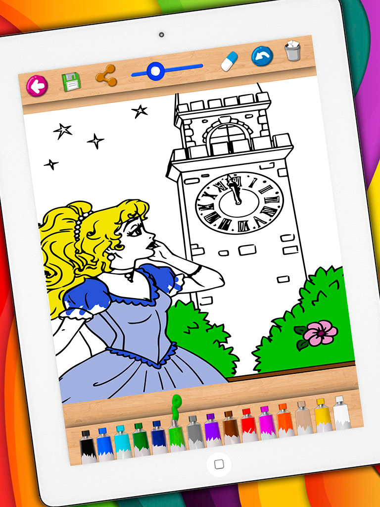 Cinderella Coloring book & Paint classic fairy tales for kids screenshot 6