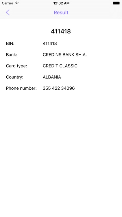 BIN Database for Europe