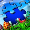 Easter Theme Jigsaw Puzzle – Unscramble Pieces and Create Spring Landscape for Memory Exercise