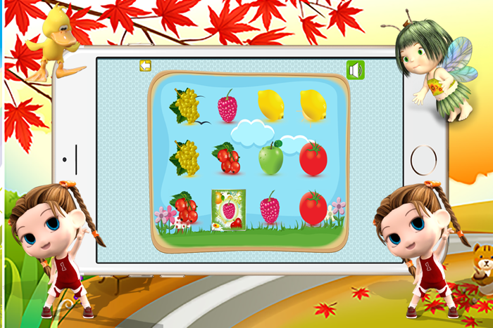 Fruits memo preschooler education game for kids