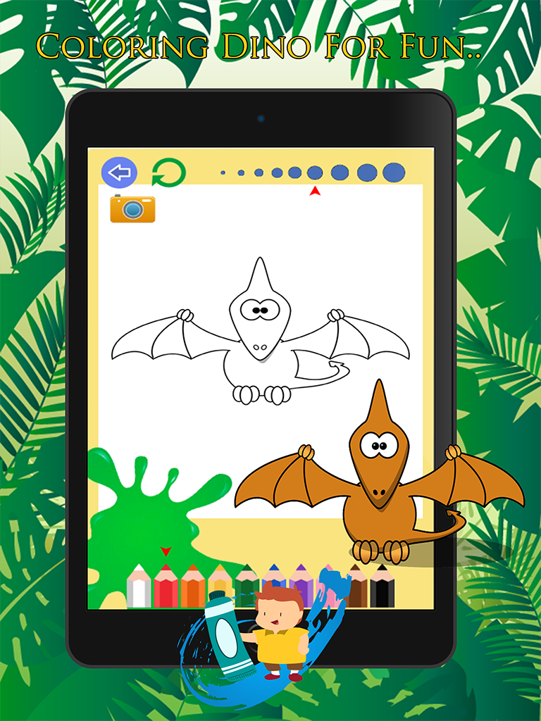 Cute Dino Paint and Coloring Book Learning Skill - Fun Games Free For Kids screenshot 10