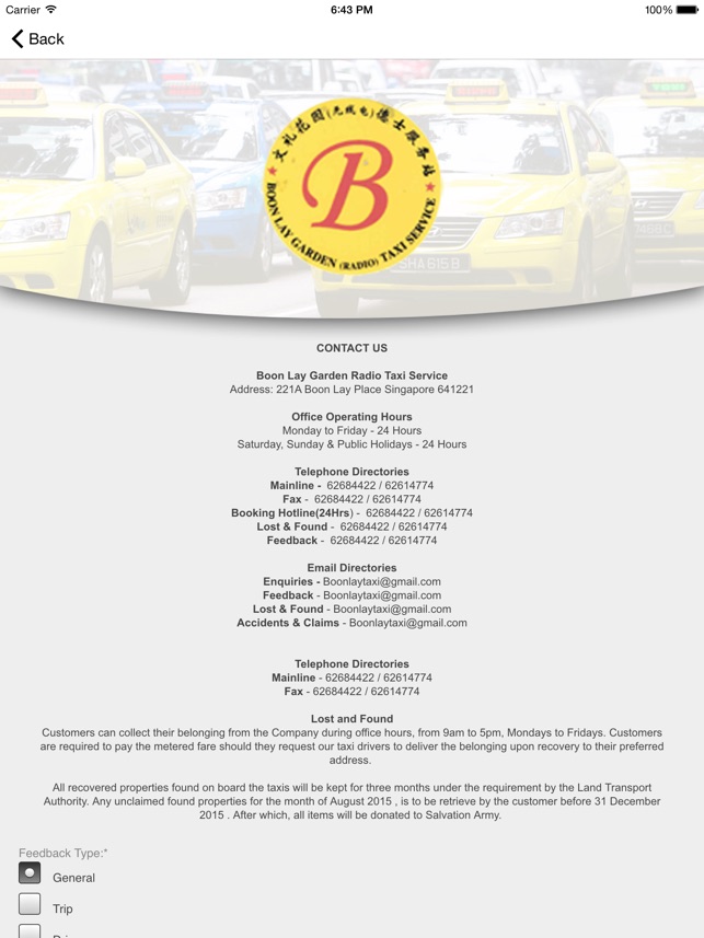 Boon Lay Taxi Services HD(圖3)-速報App