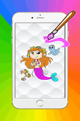 Game screenshot Games Princess Mermaid Coloring Book Art Pad:Easy painting for little kids apk
