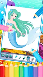 princess mermaid coloring pages free for girl kids screenshot #5 for iPhone