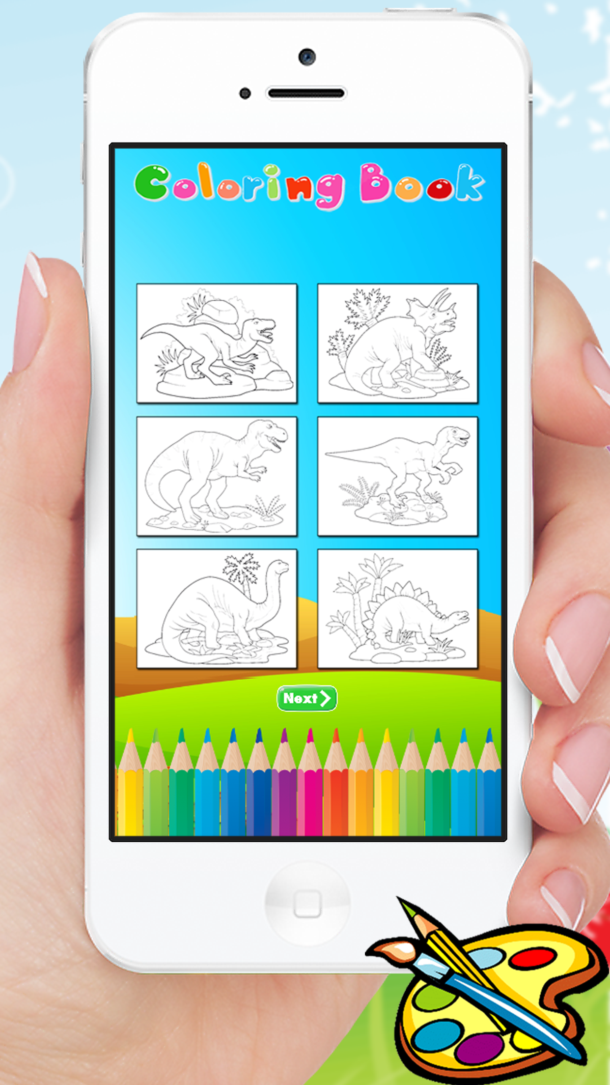 Dinosaur Coloring Book HD - Paint Colorful Dinos for Kids screenshot 2