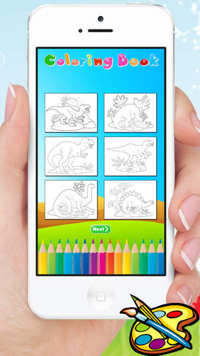 Dinosaur Coloring Book HD - Paint Colorful Dinos for Kids app screenshot 2