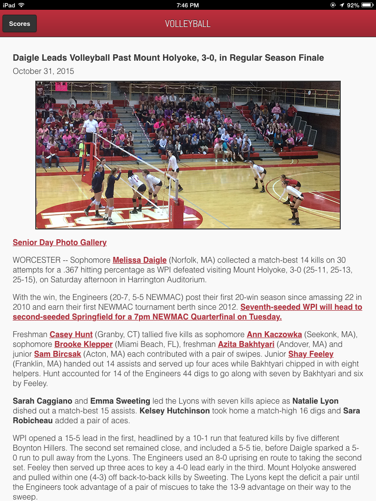 WPI Sports Front Row screenshot 5