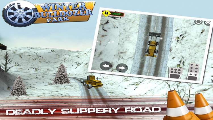 3D Winter Bulldozer Park Games screenshot-3