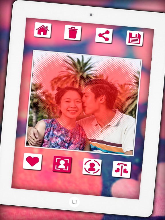 Photo editor for your profile with frames and love filters iPad screenshot