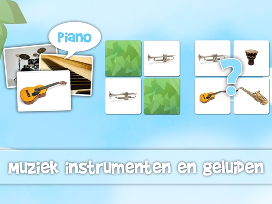 Muziekinstrumenten geluiden en foto's voor kinderen in het Engels iPad app afbeelding 1