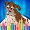 Dogs and Cats coloring page for kids