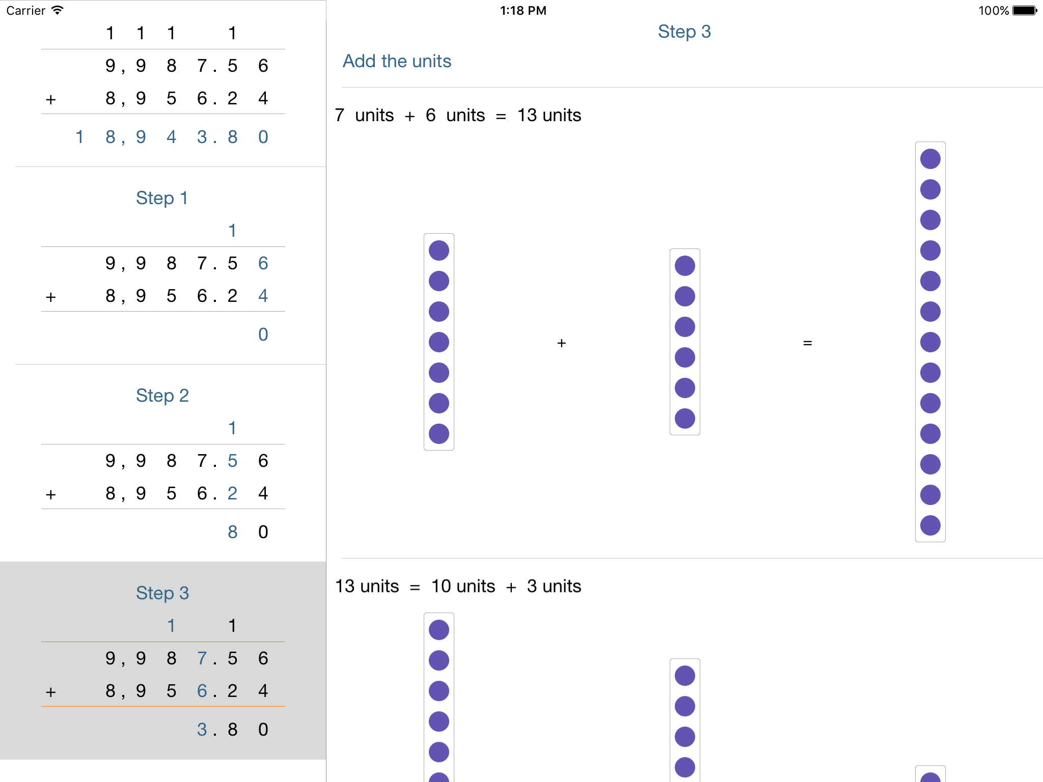 CalcStep Lite - Math Addition Steps in Pics screenshot 8