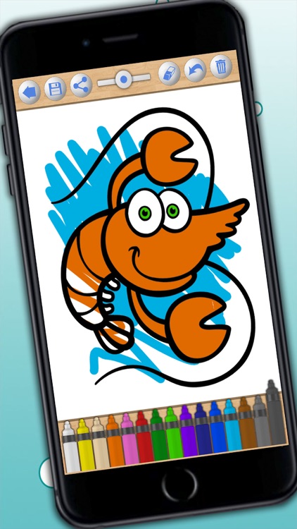 Coloring pages of aquatic animals (paint sea animals for kids) - Premium