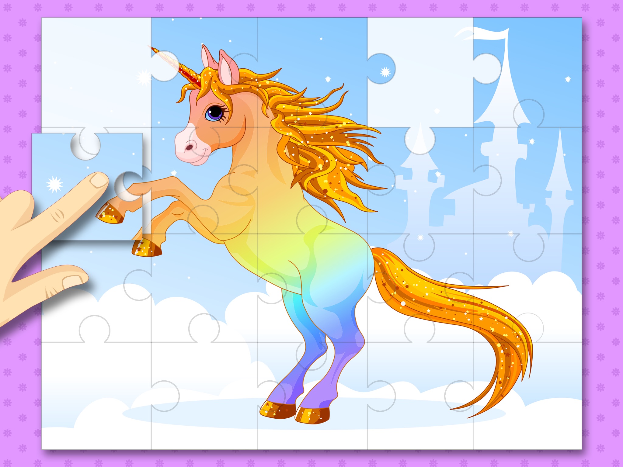 Cute Ponies & Unicorns Jigsaw Puzzles : free logic game for toddlers, preschool kids and little girls screenshot 2