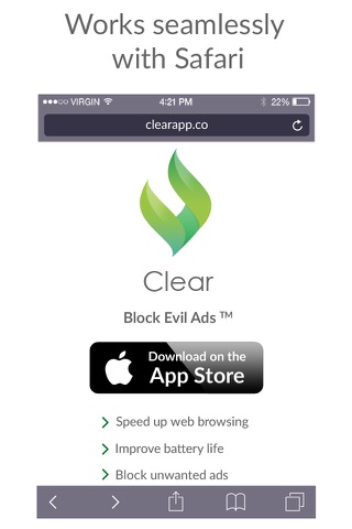 Clear Ad Blocker: the Ad Block and Fast Browsing Tool for websites screenshot 3