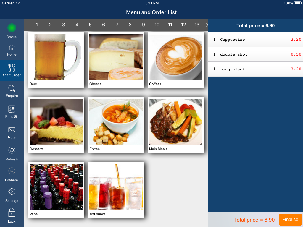 Idealpos – Handheld Ordering App