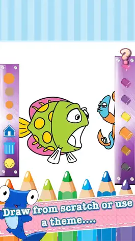 Game screenshot Ocean Drawing Coloring Book - Cute Caricature Art Ideas pages for kids hack