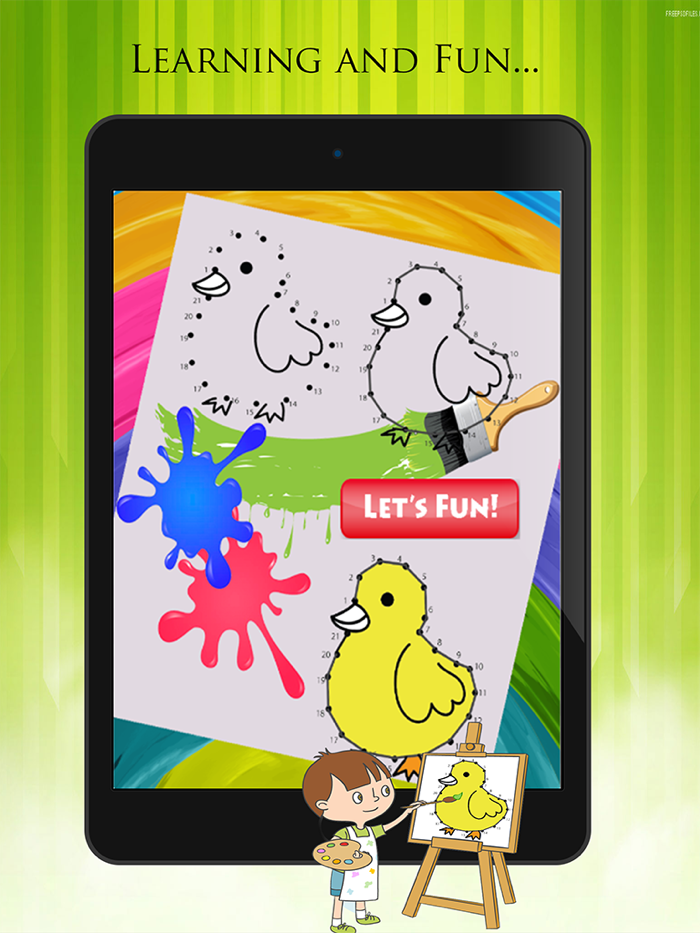 Dot to Dot Coloring Book Brain Learning  - Free Games For Kids