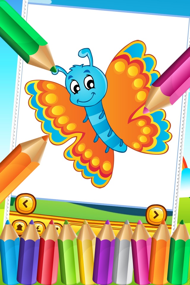 Butterfly Fairy and Bugs Coloring Book Drawing for Kid Games screenshot 2