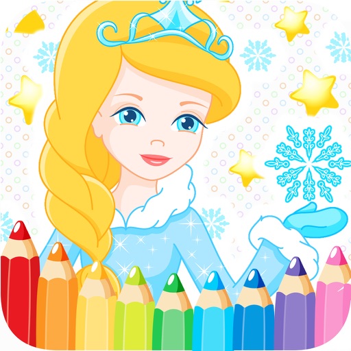 princess printable coloring pages free for kids icon