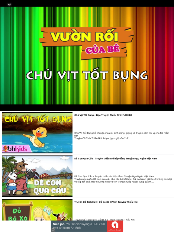 VideoForKid iPad screenshot