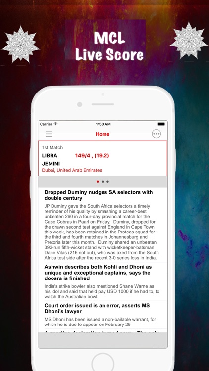 MCL 2016 - Live Score,Schedule,Today Matches