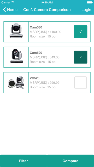 Screenshot #2 pour Conference Camera Comparison