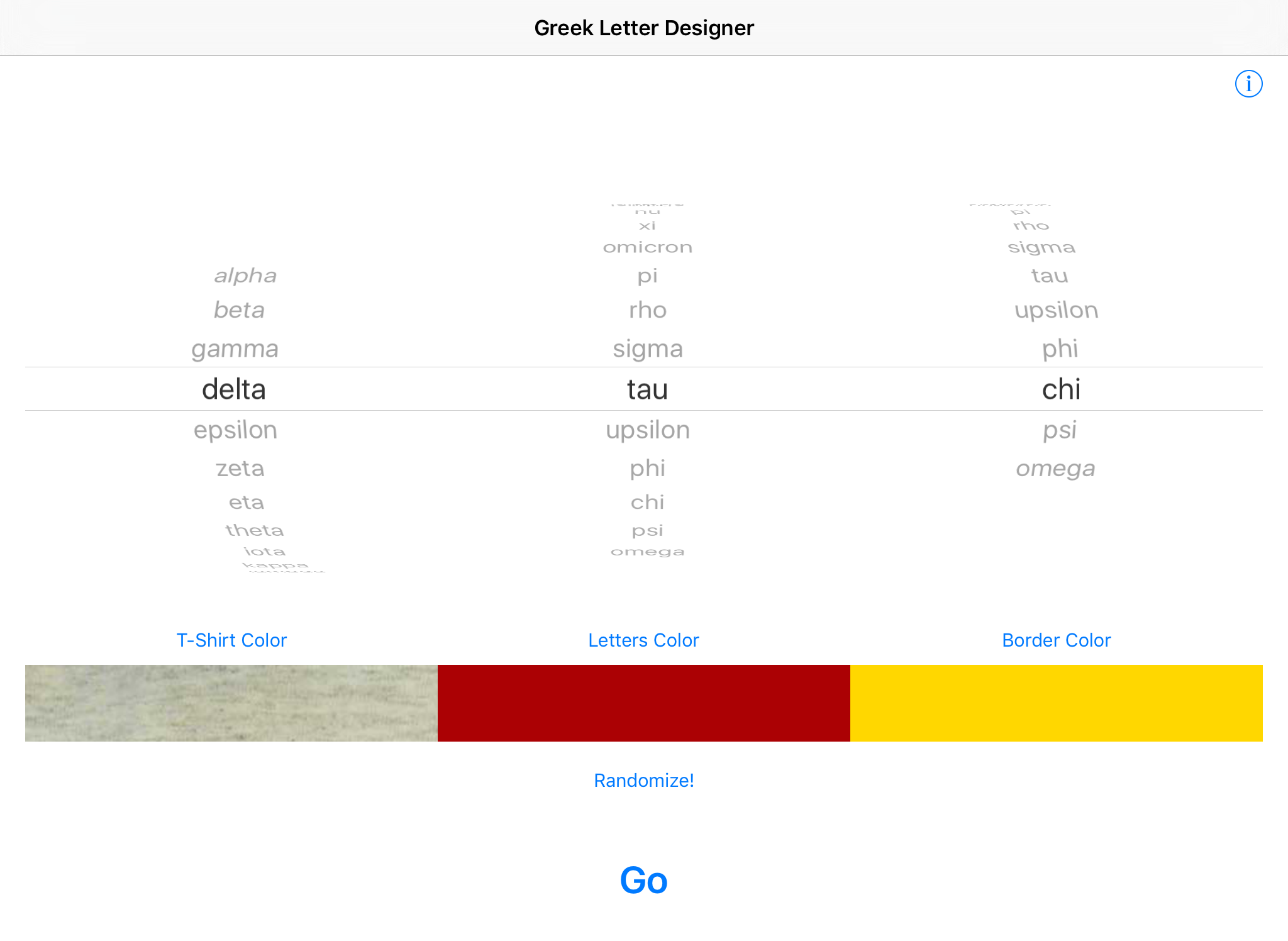 Greek Letter Designer